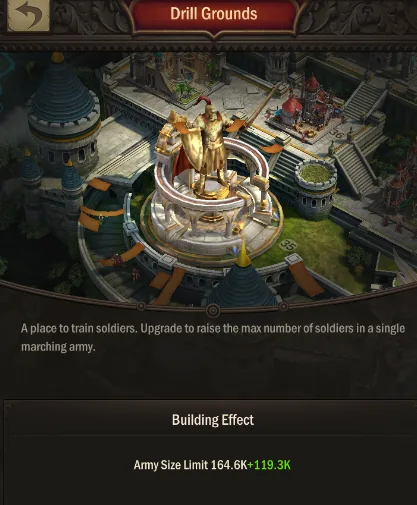 Drill Grounds army size limit