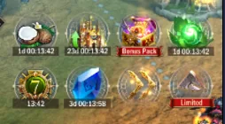 Event timers at the top of the screen