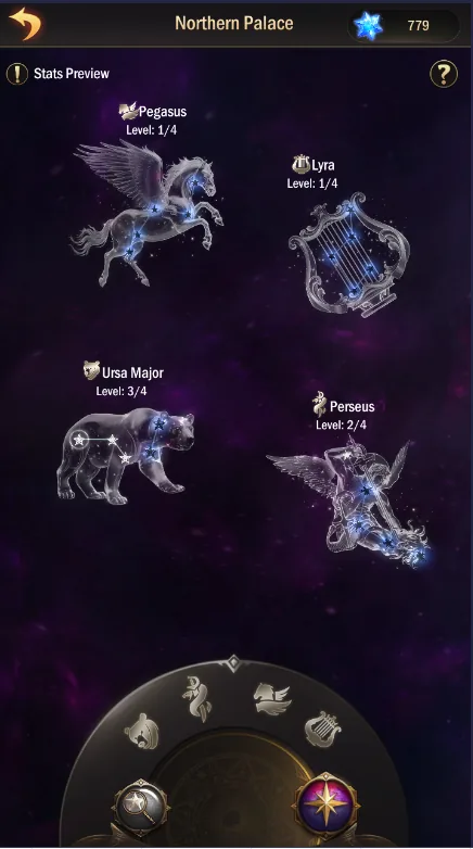 Northern Palace with Pegasus, Lyra, Ursa Major and Perseus