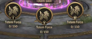 Totem Forces I, II and III at 0 of 150