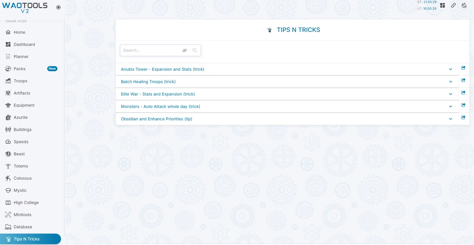 WAOTools Tips N Tricks page