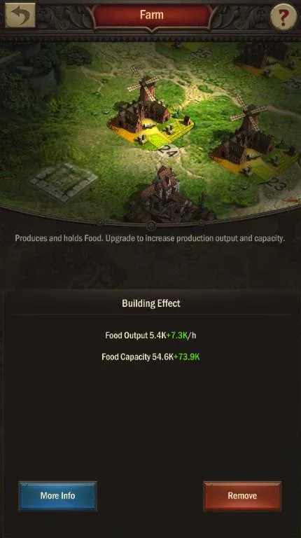 Farm building with the Remove button