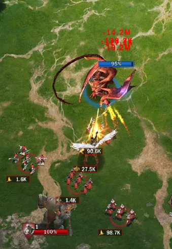 Battle showing a 1-1-3 formation re-centering
