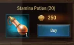 Stamina Potion 20 for 250 shells