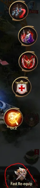 Right-side quick menu with Fast Re-equip at the bottom