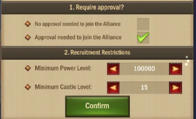 Recruitment setting: approval needed