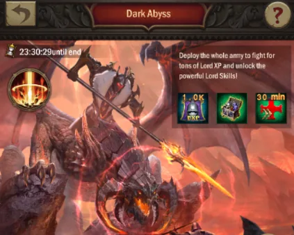 Dark Abyss event screen