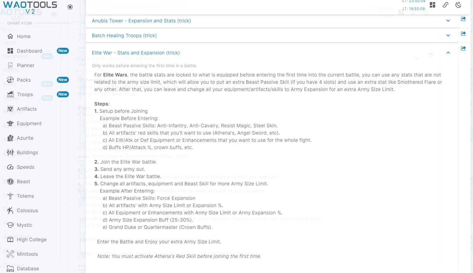 WAOTools Elite War Stats and Expansion trick