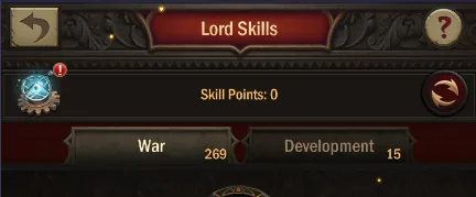 Lord Skills with War and Development trees