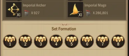 Set Formation with 8 preset slots